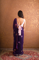 Raat Ki Raani Purple Georgette Saree